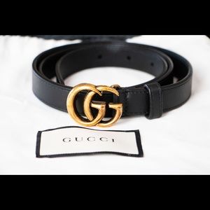 Gucci Marmont thin leather belt